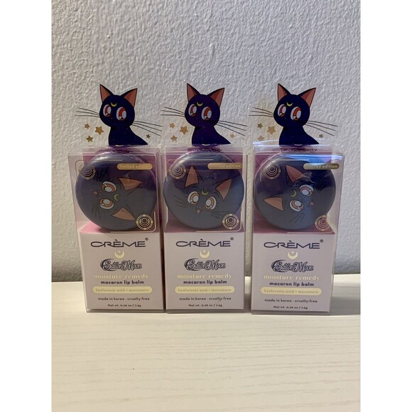 3X THE CREME SHOP X SAILOR MOON -LUNA MACARON LIP BALM New Moisturizing Berry - Picture 3 of 8